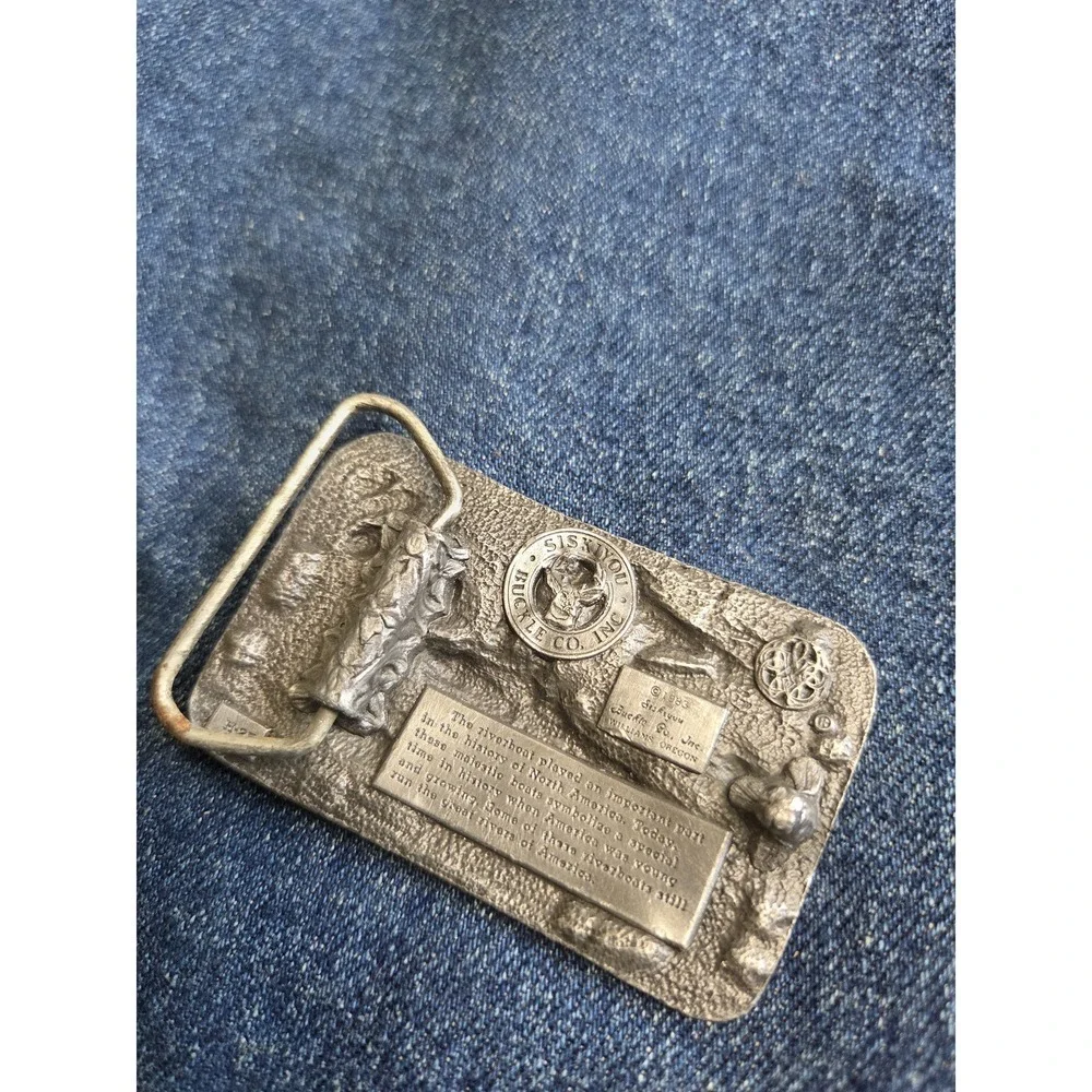 Siskiyou Brand American Steamboat Silver Belt Buckle - Made in USA
